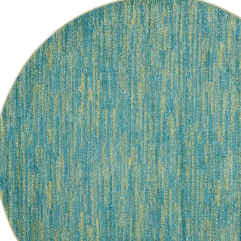 8′ X 8′ Blue And Green Round Rug II