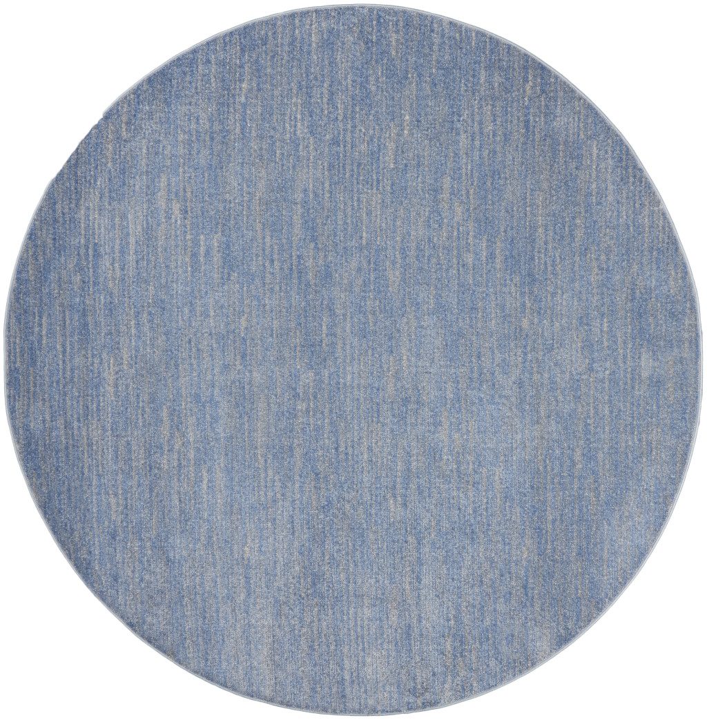 8′ X 8′ Blue And Gray Indoor Outdoor Round Rug