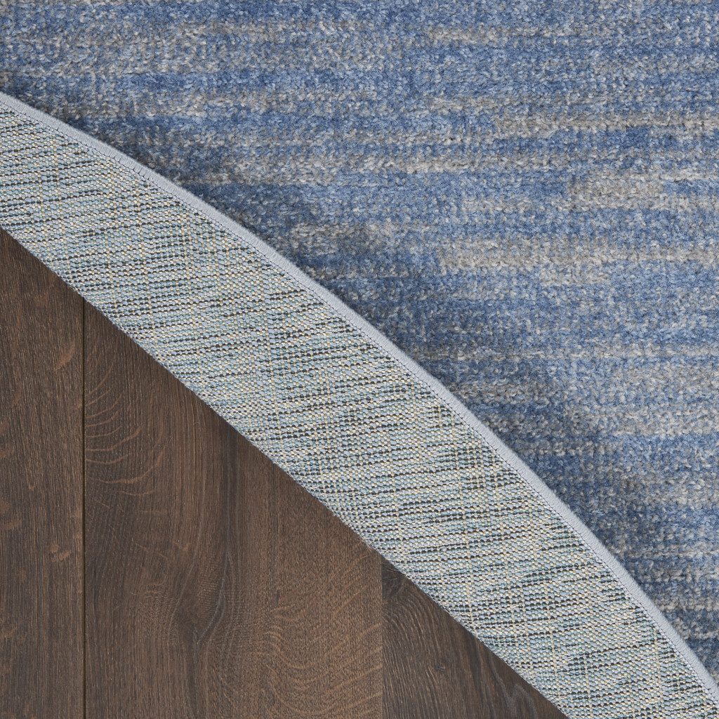 8′ X 8′ Blue And Gray Indoor Outdoor Round Rug