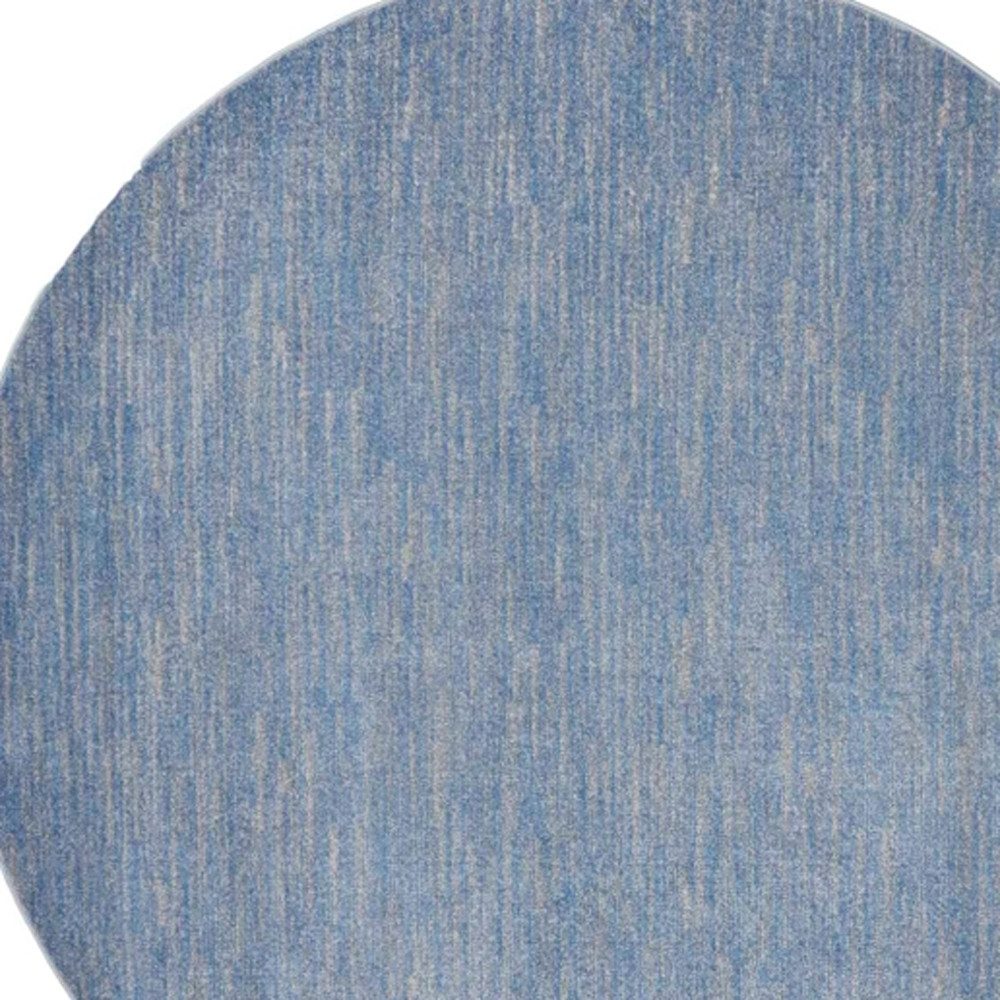 8′ X 8′ Blue And Gray Indoor Outdoor Round Rug