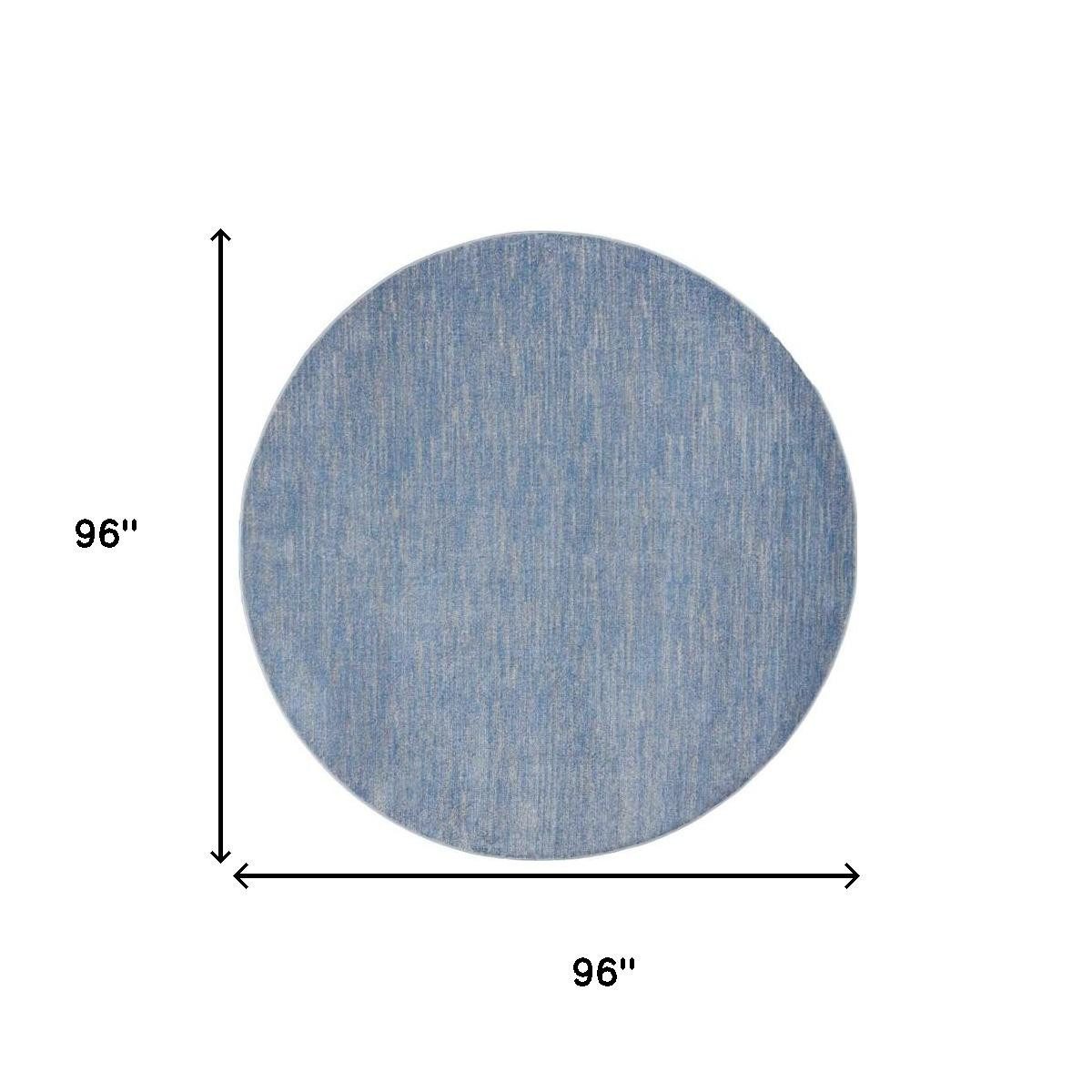 8′ X 8′ Blue And Gray Indoor Outdoor Round Rug
