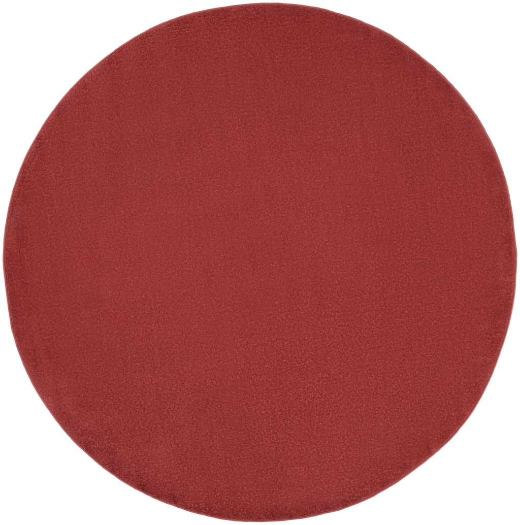 8′ X 8′ Brick Red Indoor Outdoor Round Rug