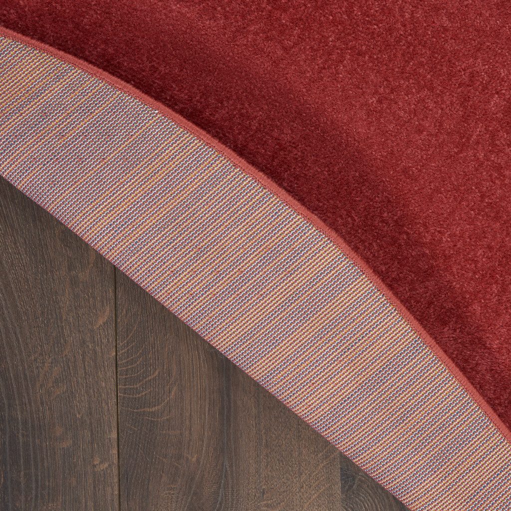 8′ X 8′ Brick Red Indoor Outdoor Round Rug