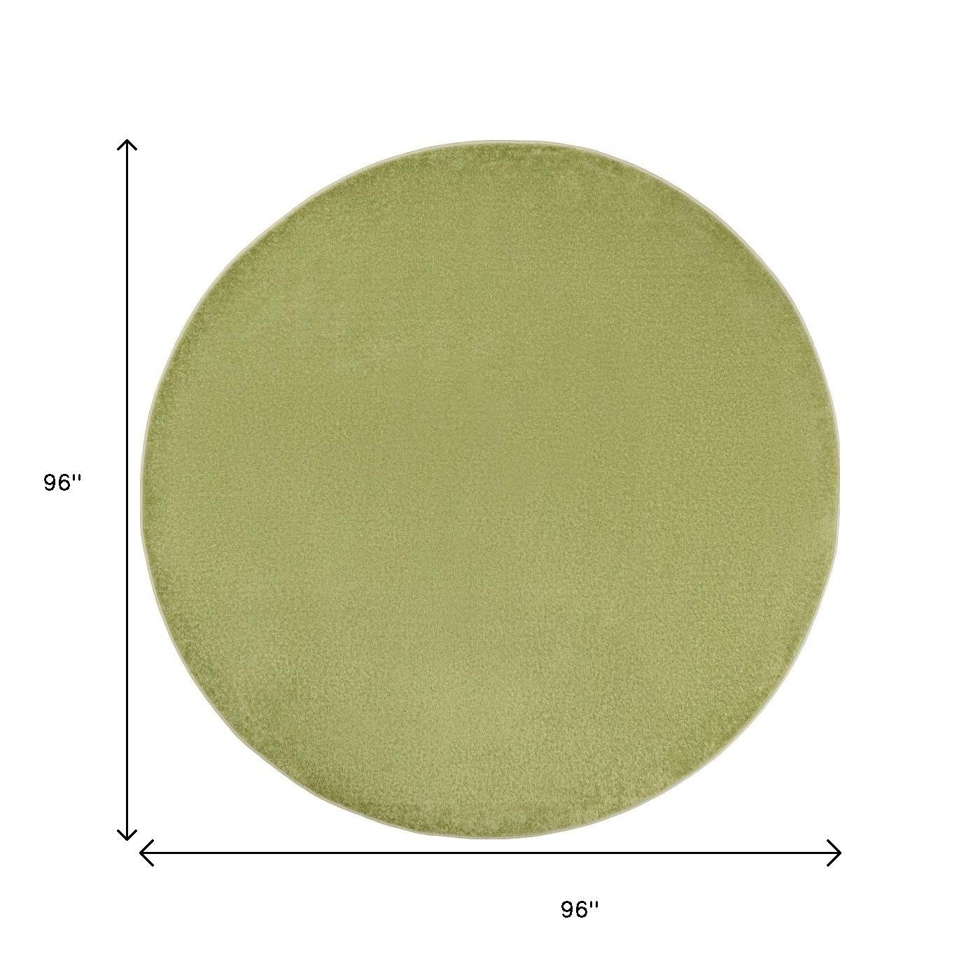 8′ X 8′ Green Round Indoor Outdoor Area Rug
