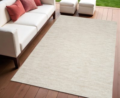 4′ X 6′ Beige and Ivory Indoor Outdoor Area Rug