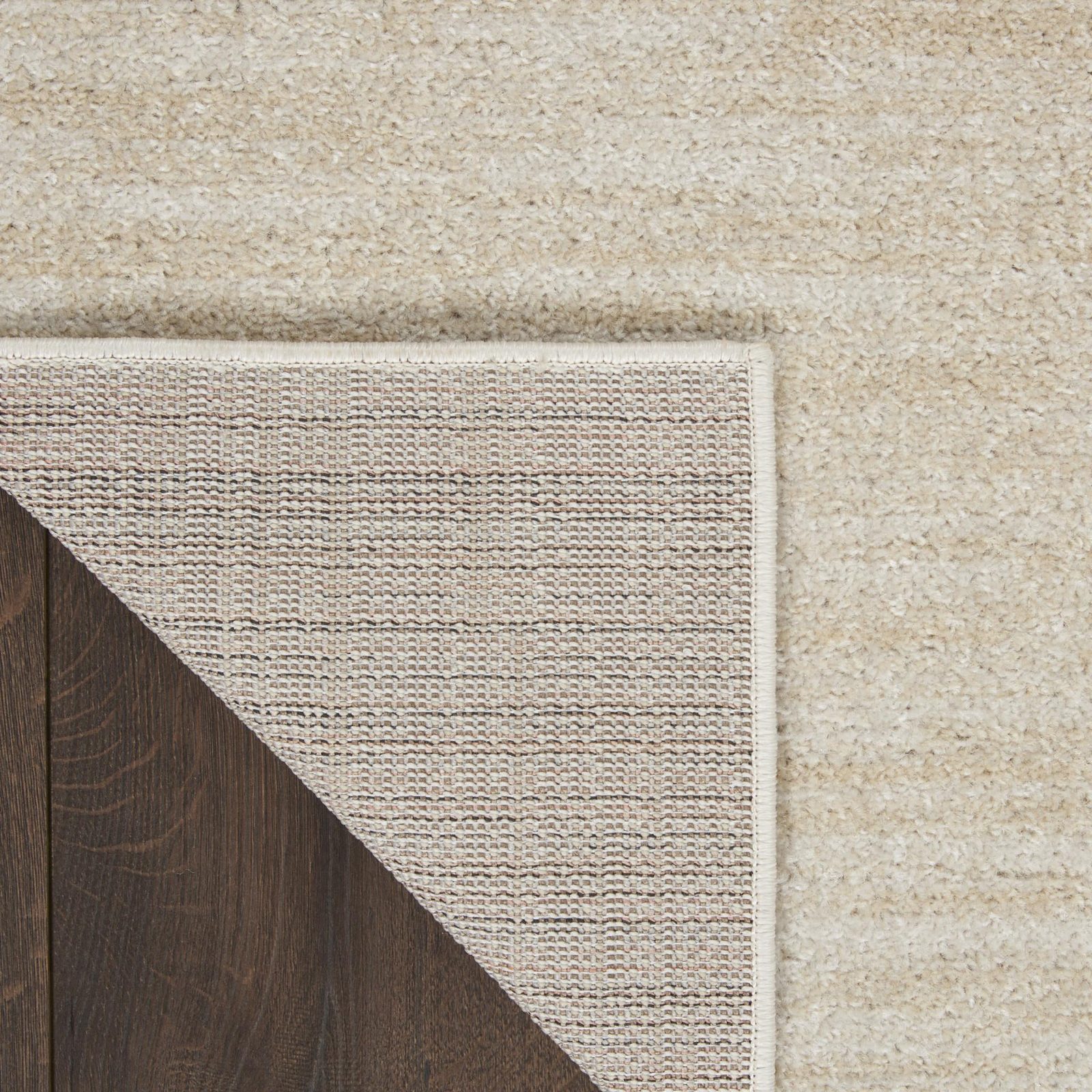 7′ Beige and Ivory Square Indoor Outdoor Area Rug
