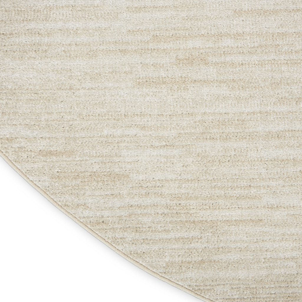 8′ X 8′ Beige And Ivory Indoor Outdoor Round Rug