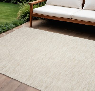 8′ X 10′ Beige And Ivory Indoor Outdoor Area Rug