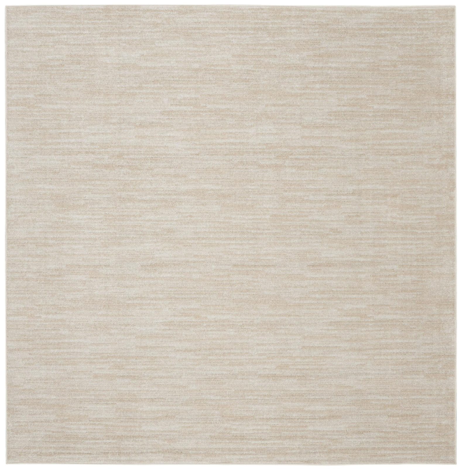 9′ Beige and Ivory Square Indoor Outdoor Area Rug