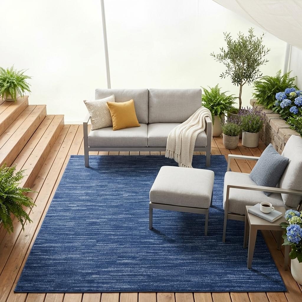 4′ X 6′ Blue Indoor Outdoor Area Rug