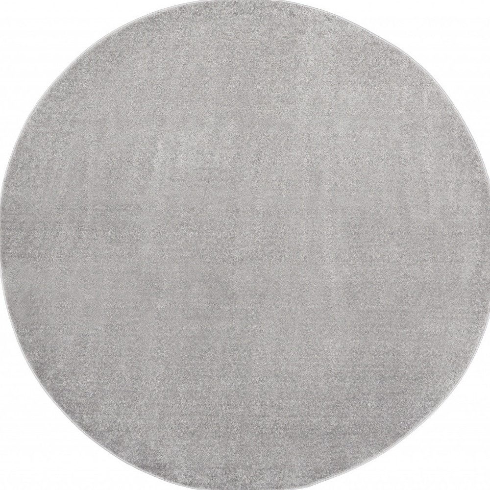 8′ X 8′ Gray Indoor Outdoor Round Rug