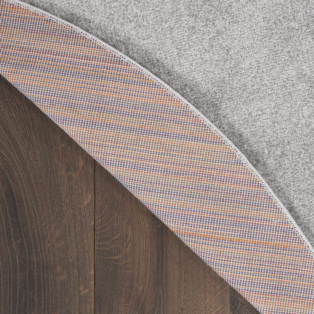 8′ X 8′ Gray Indoor Outdoor Round Rug