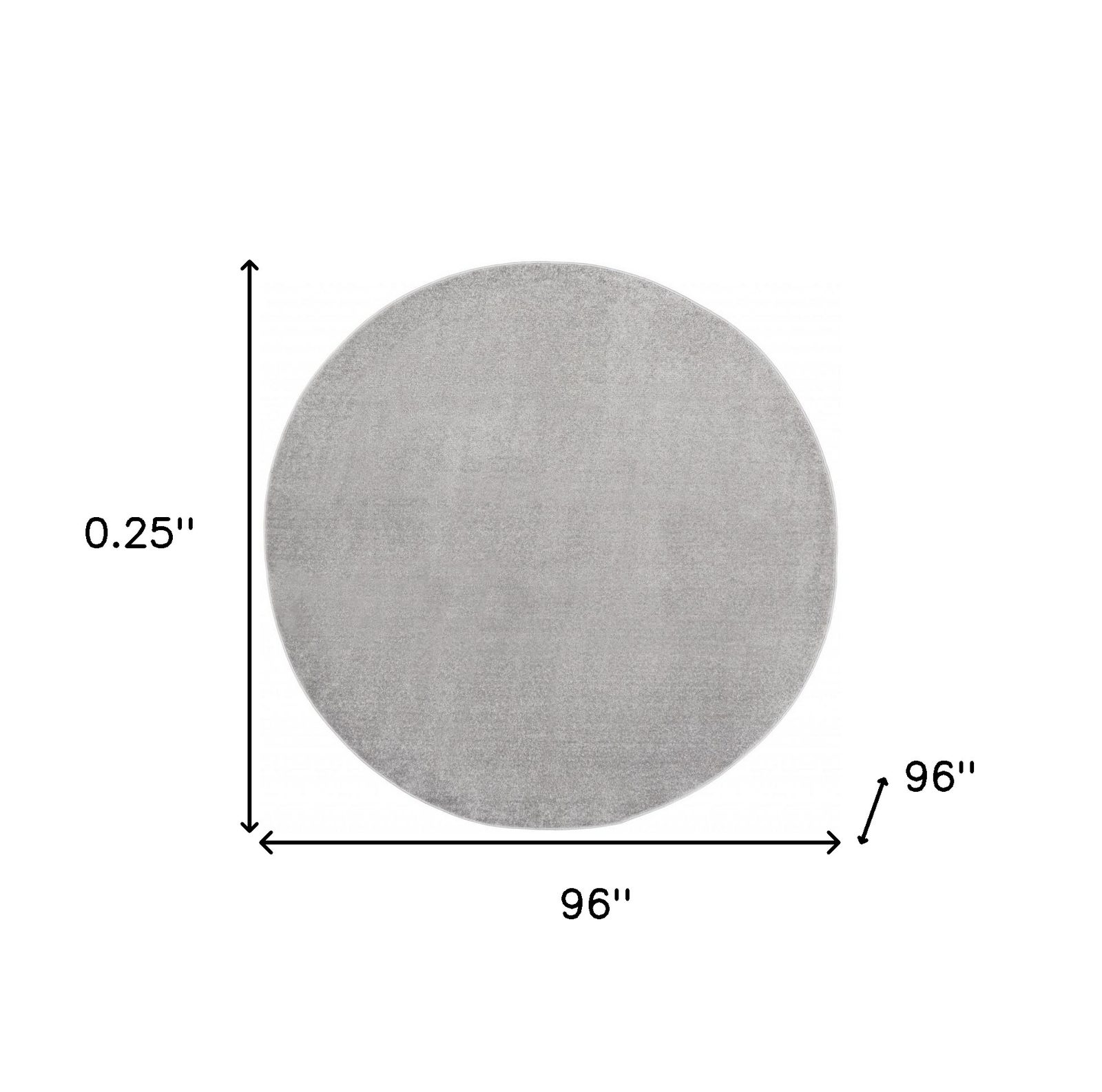 8′ X 8′ Gray Indoor Outdoor Round Rug