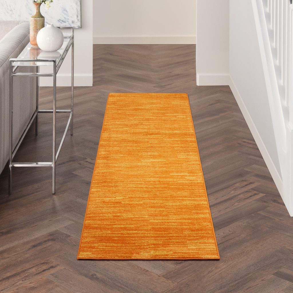 10′ Orange Indoor Outdoor Runner Rug