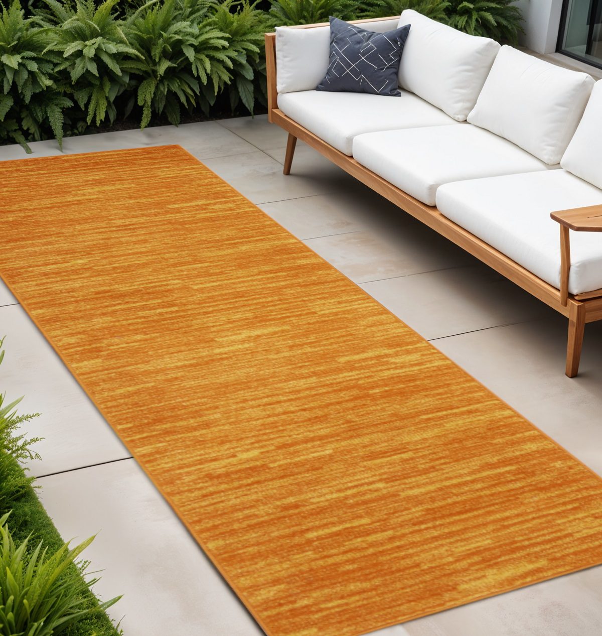 8′ Orange Indoor Outdoor Runner Rug