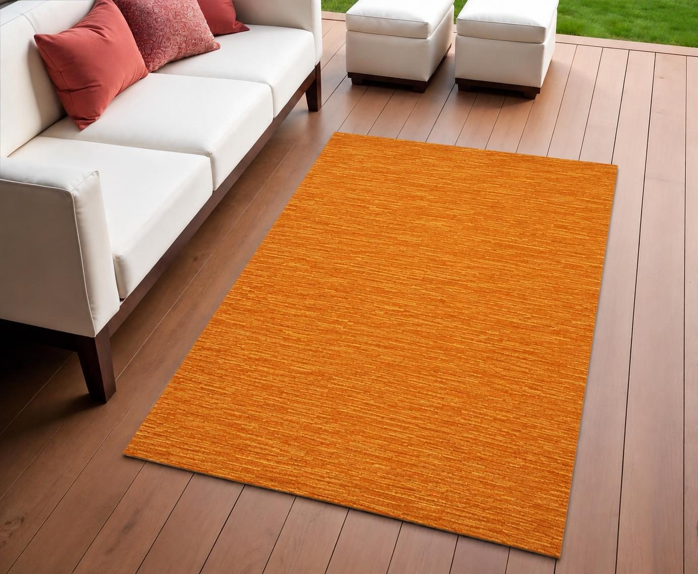 4′ X 6′ Orange Indoor Outdoor Area Rug