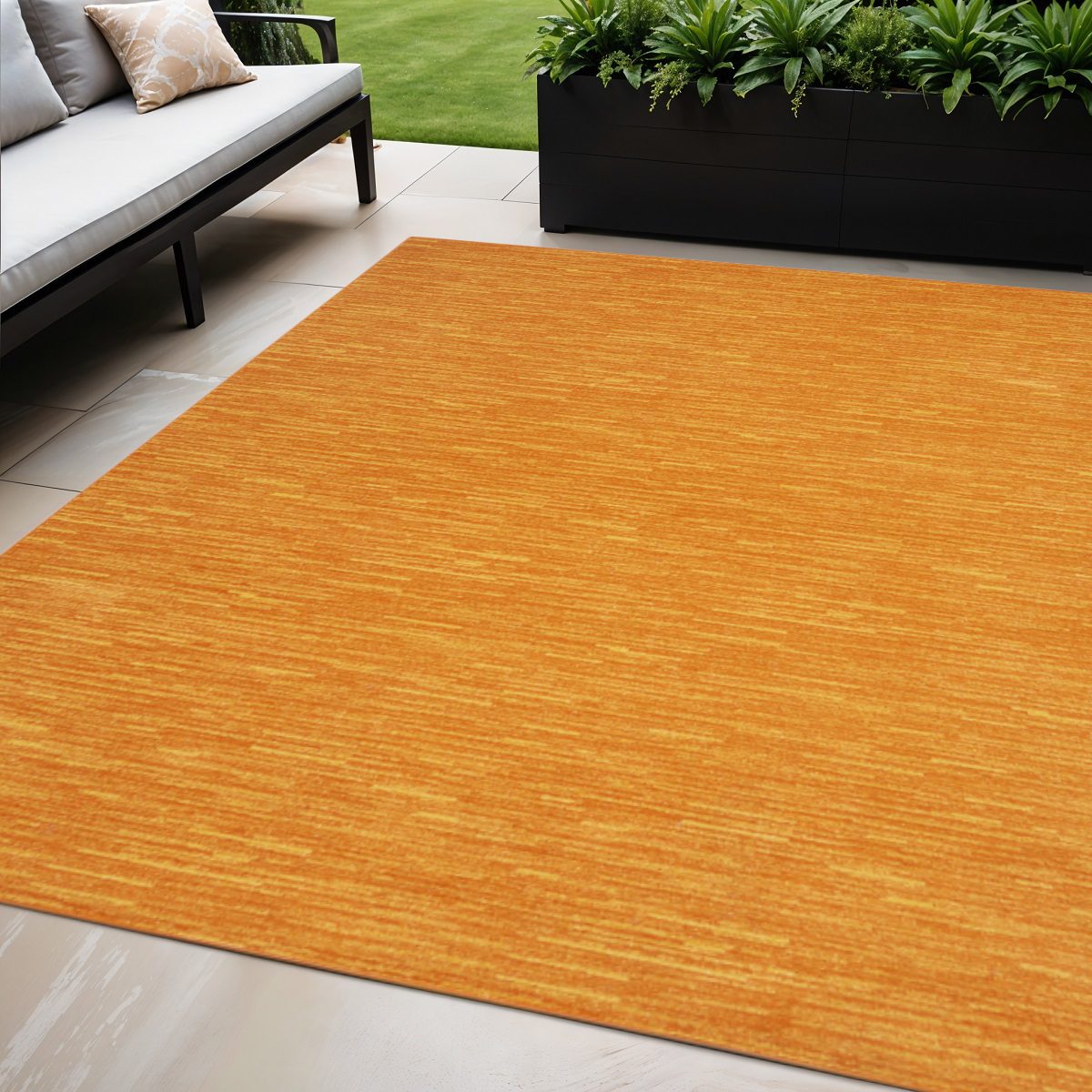 5′ X 7′ Orange Indoor Outdoor Area Rug
