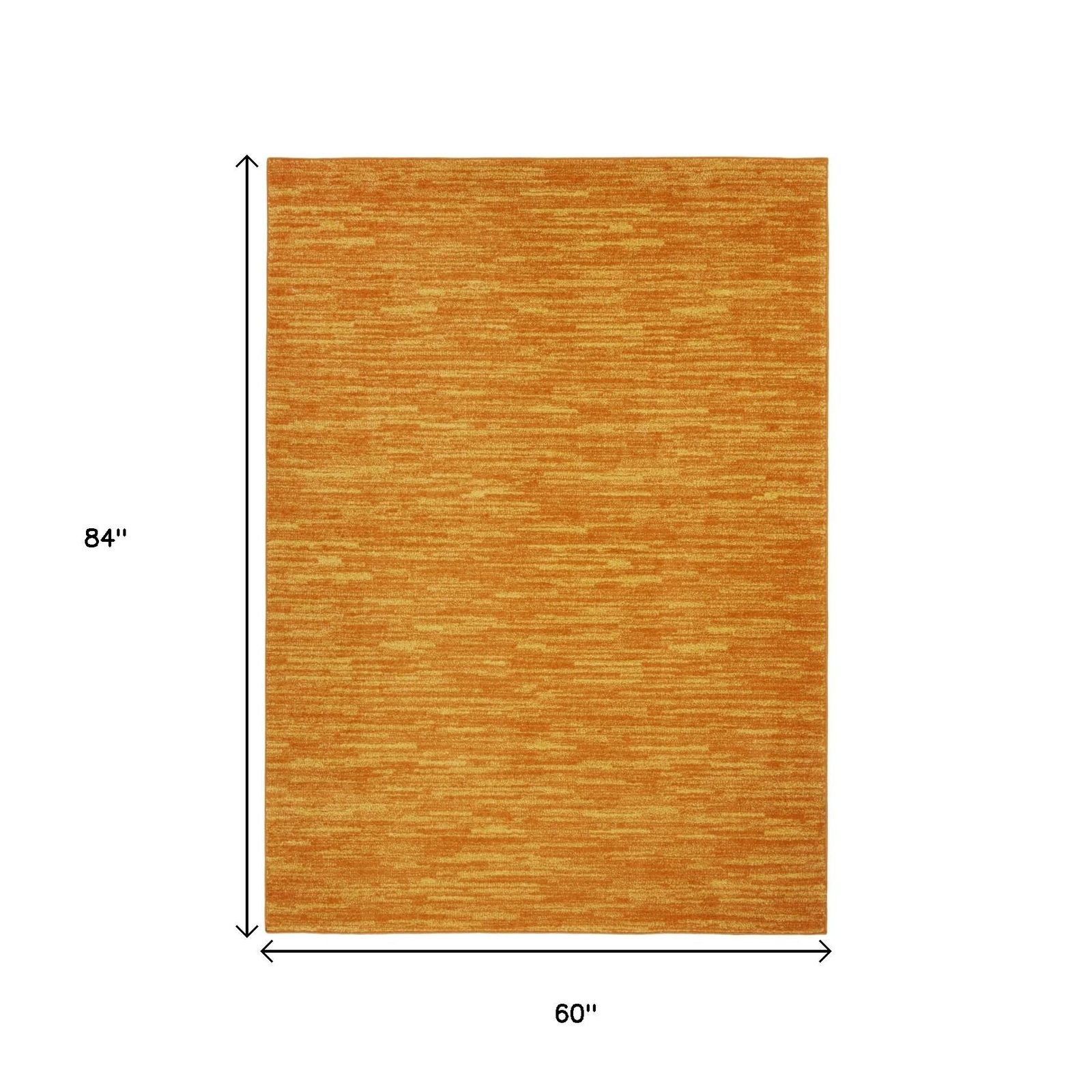 5′ X 7′ Orange Indoor Outdoor Area Rug