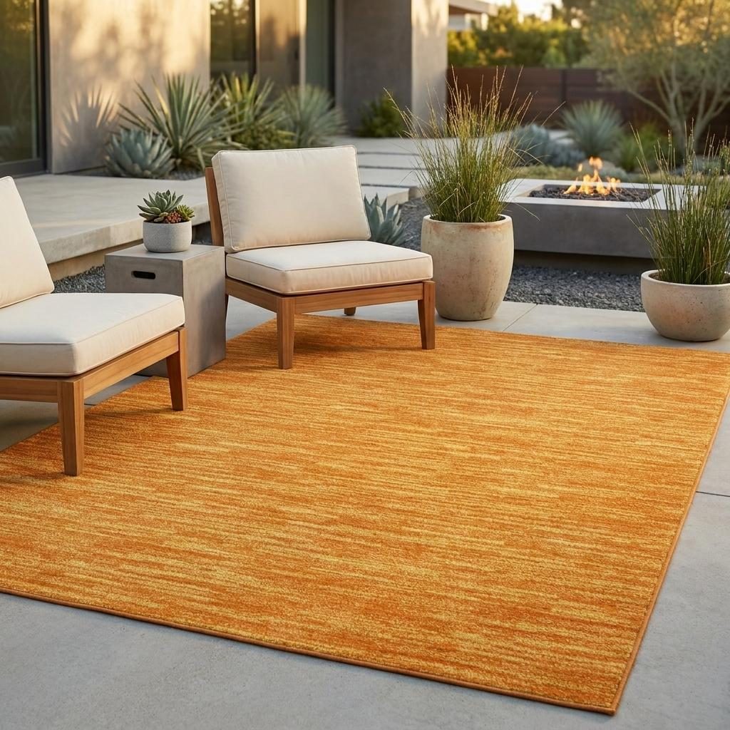 5′ X 7′ Orange Indoor Outdoor Area Rug
