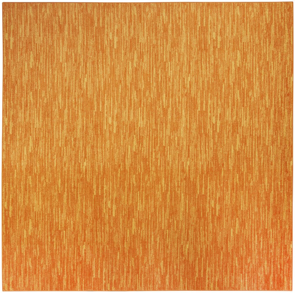 7′ Orange Square Indoor Outdoor Area Rug