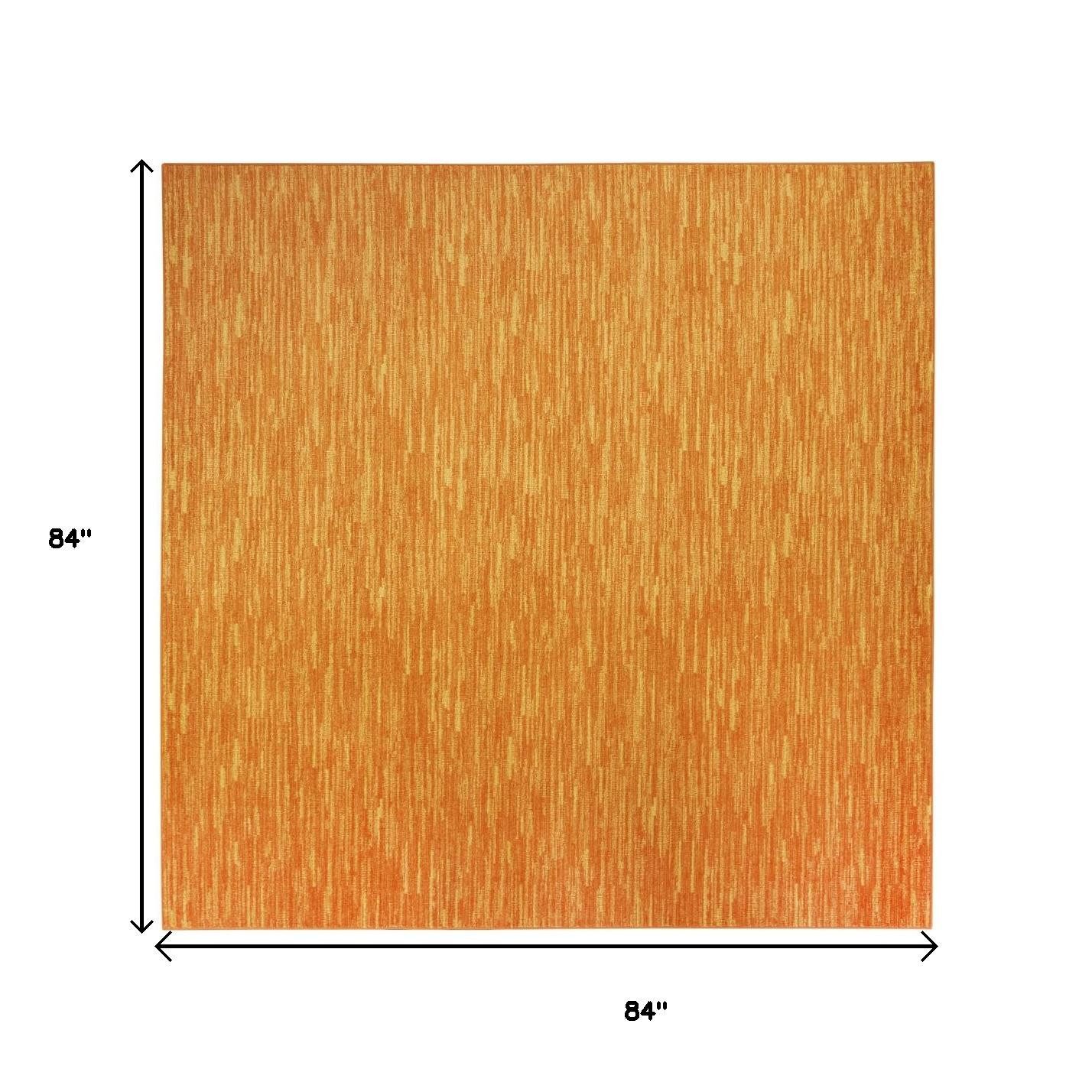 7′ Orange Square Indoor Outdoor Area Rug
