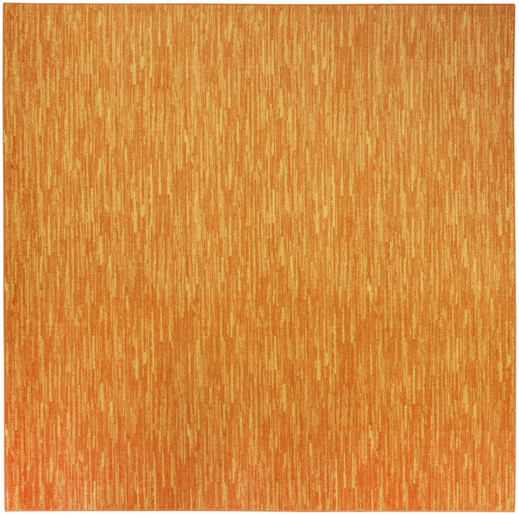 7′ Orange Square Indoor Outdoor Area Rug
