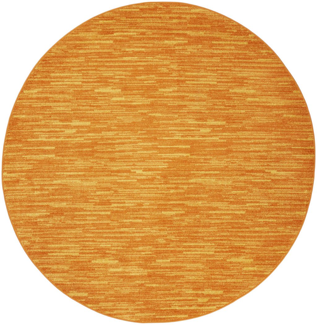 8′ X 8′ Orange Indoor Outdoor Round Rug