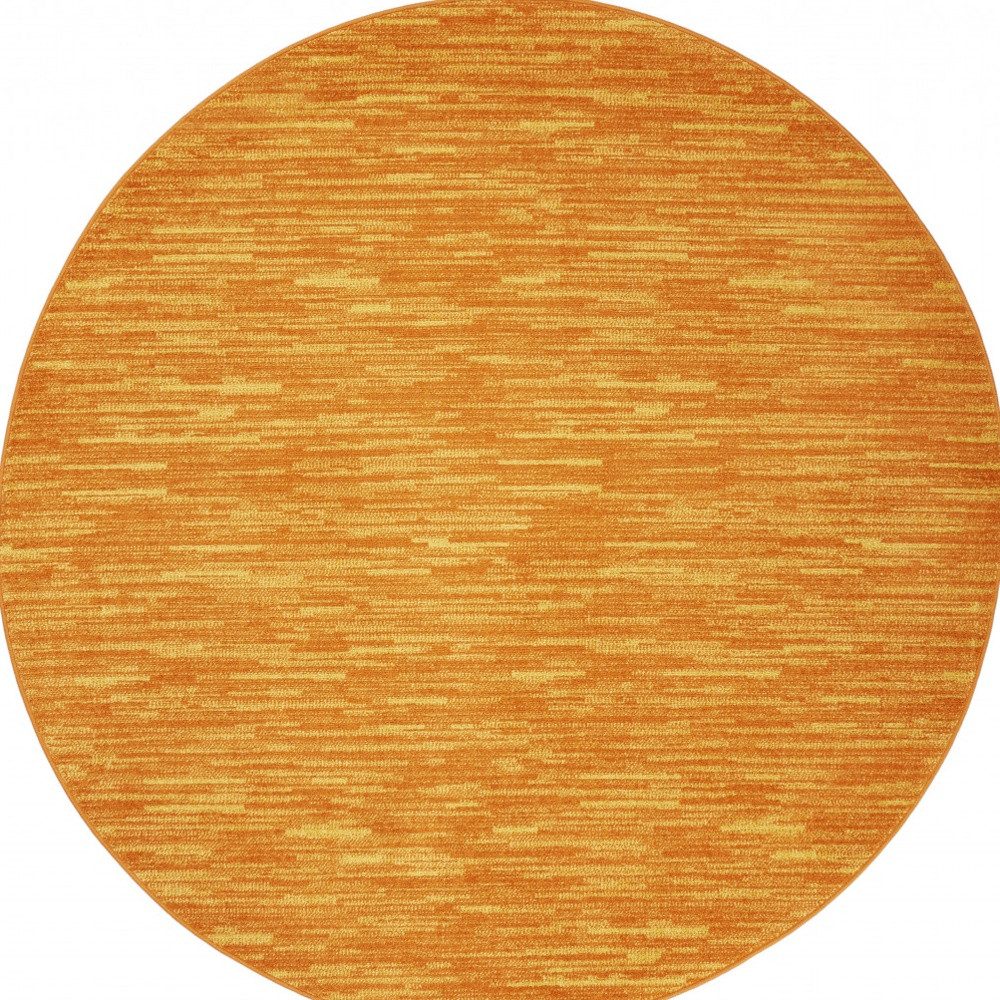 8′ X 8′ Orange Indoor Outdoor Round Rug