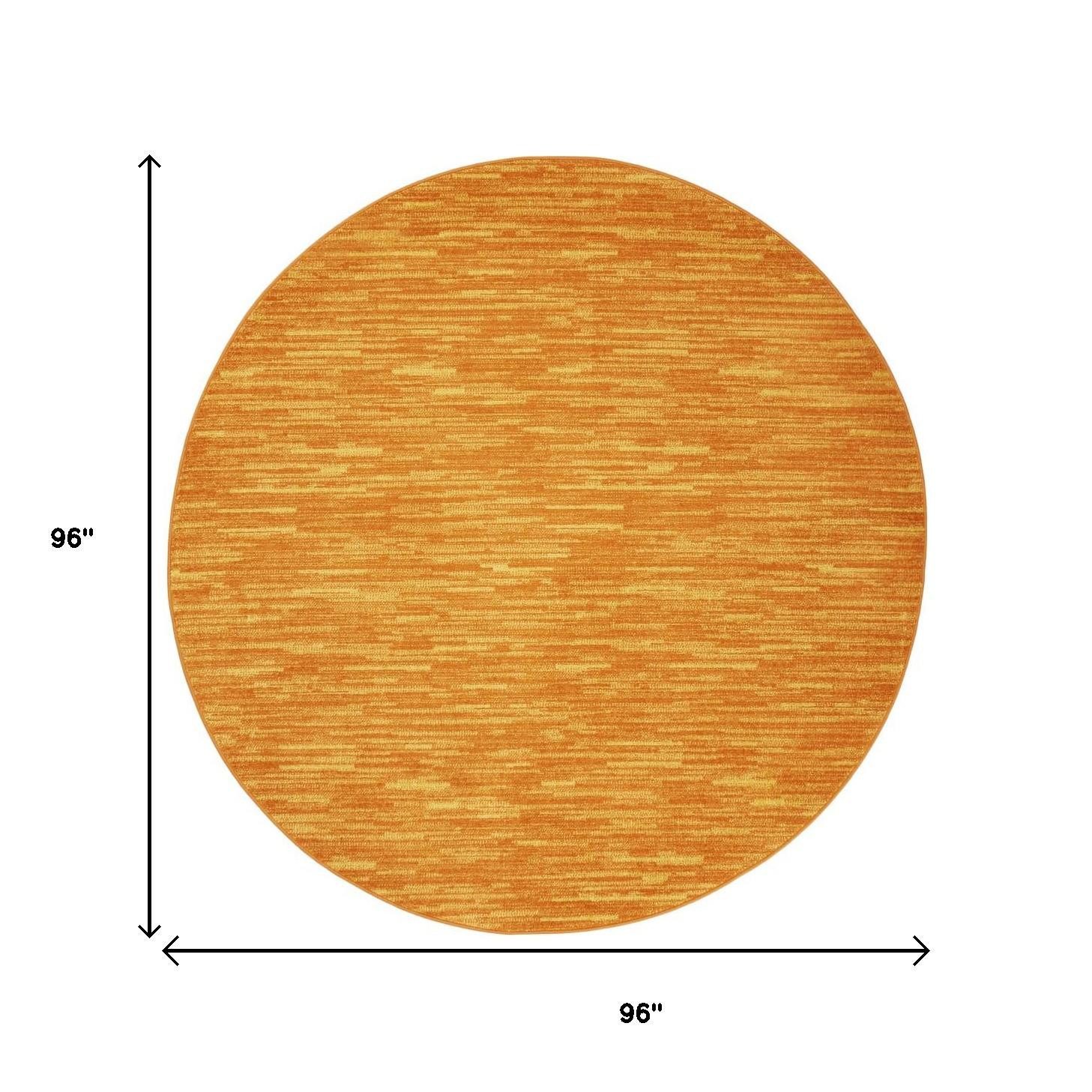 8′ X 8′ Orange Indoor Outdoor Round Rug