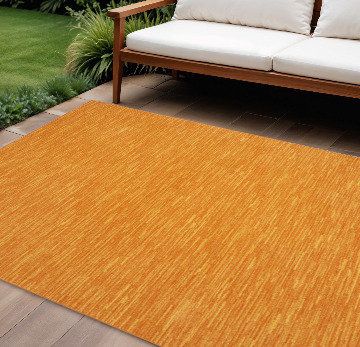 8′ X 10′ Orange Indoor Outdoor Area Rug