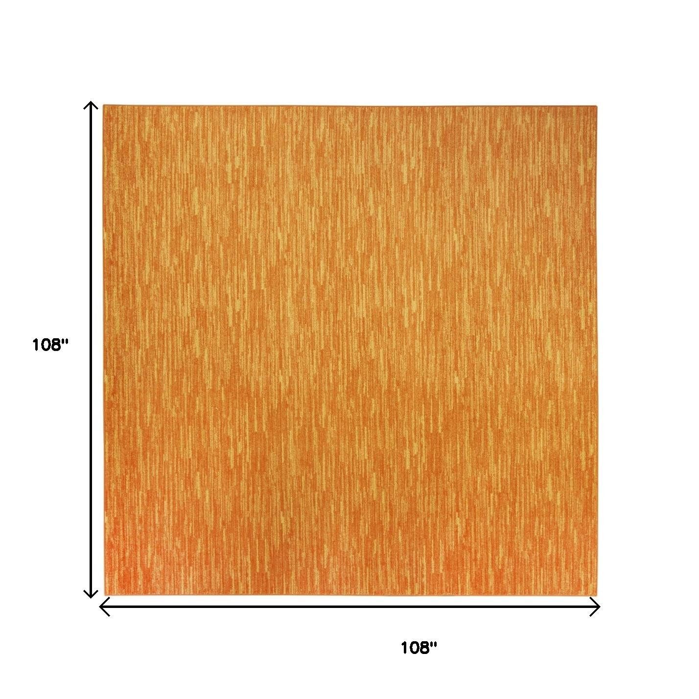 9′ Orange Square Indoor Outdoor Area Rug