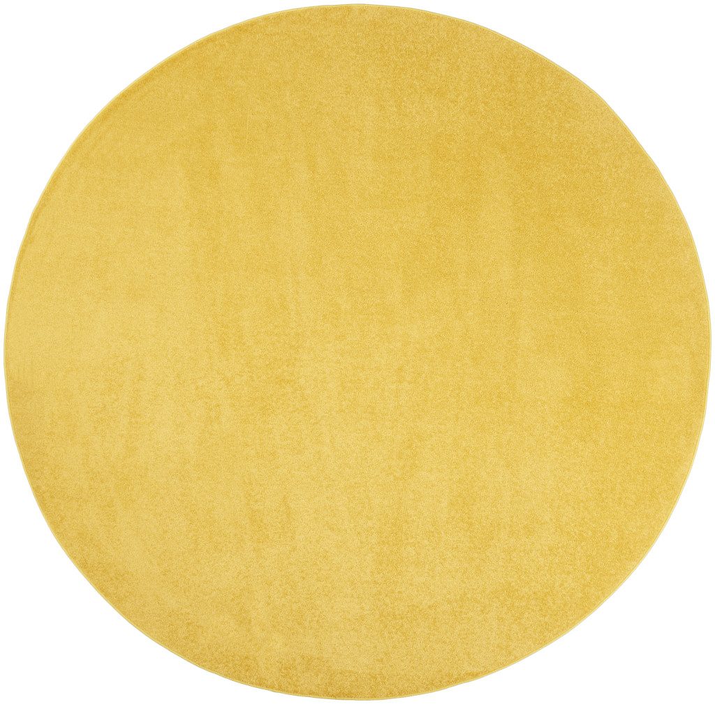 8′ X 8′ Yellow Indoor Outdoor Round Rug