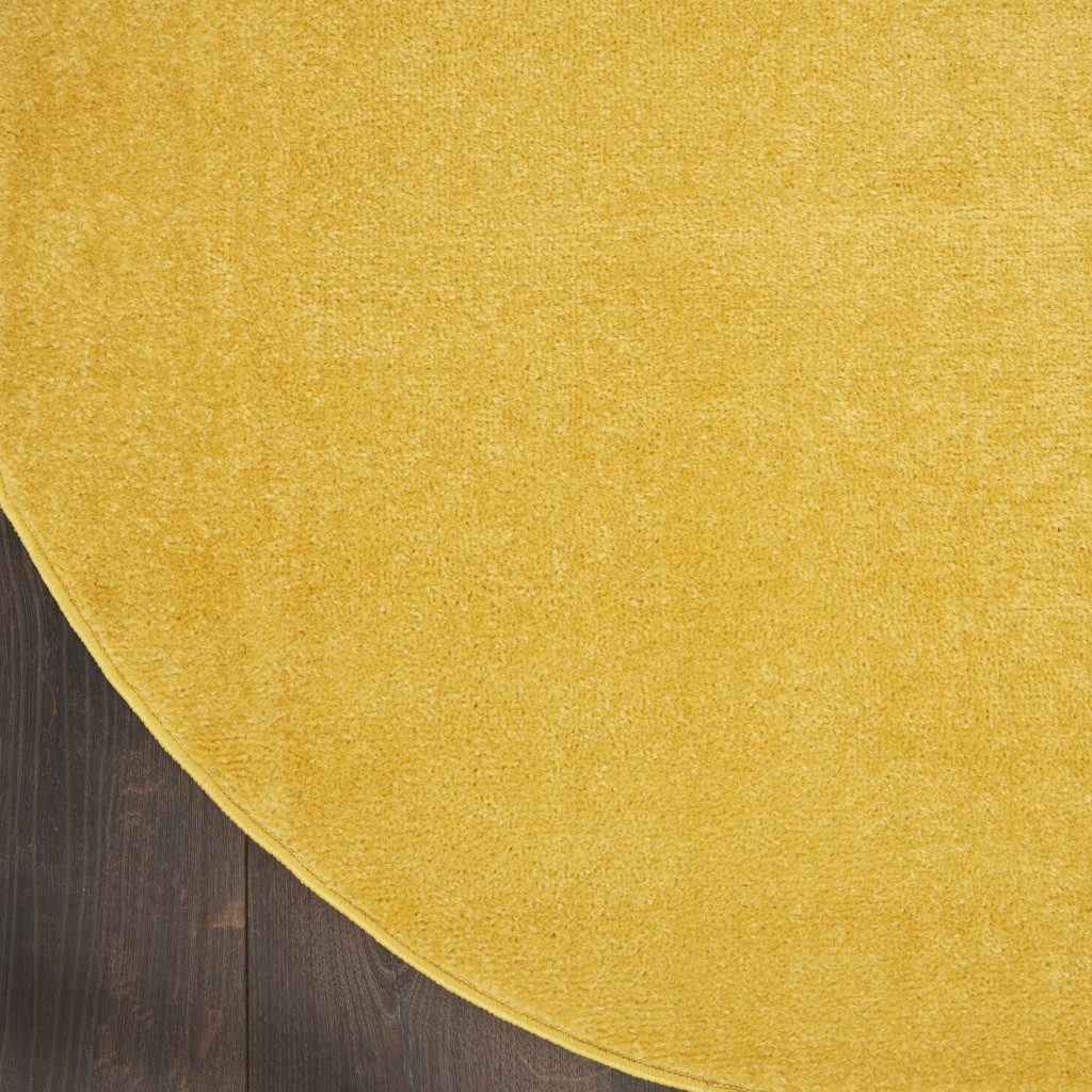 8′ X 8′ Yellow Indoor Outdoor Round Rug