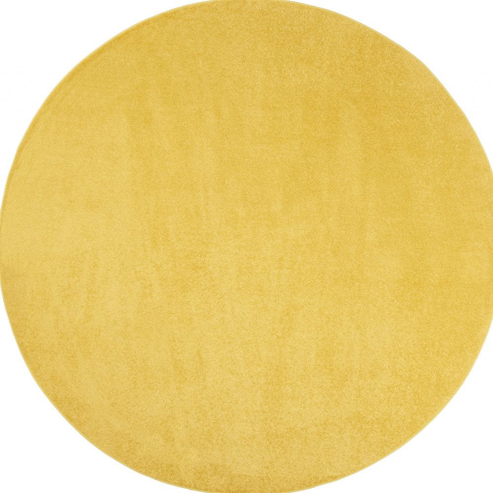 8′ X 8′ Yellow Indoor Outdoor Round Rug
