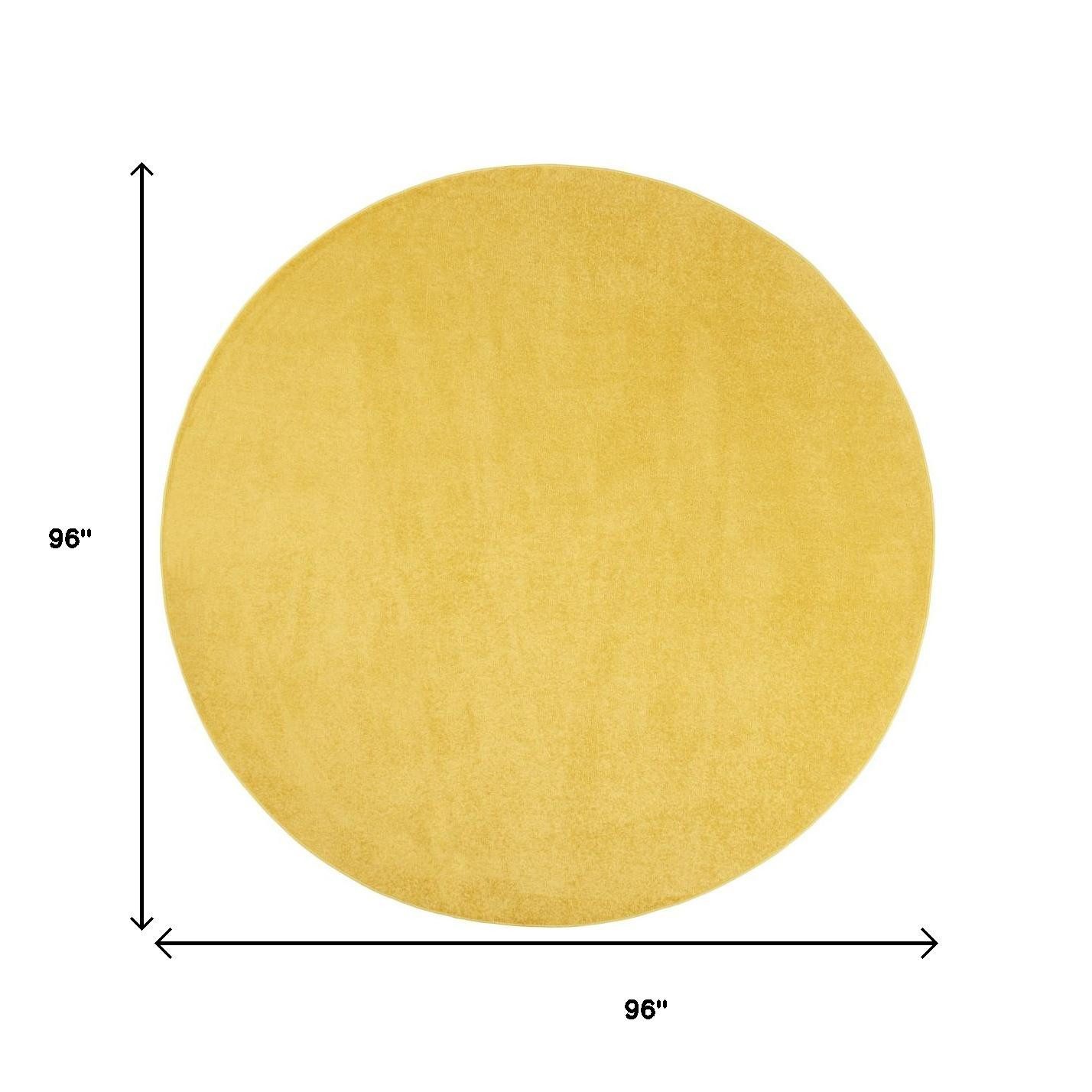 8′ X 8′ Yellow Indoor Outdoor Round Rug