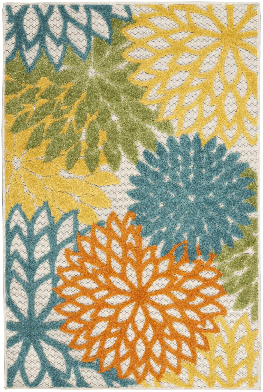 3′ X 4′ Blue And Yellow Indoor Outdoor Area Rug