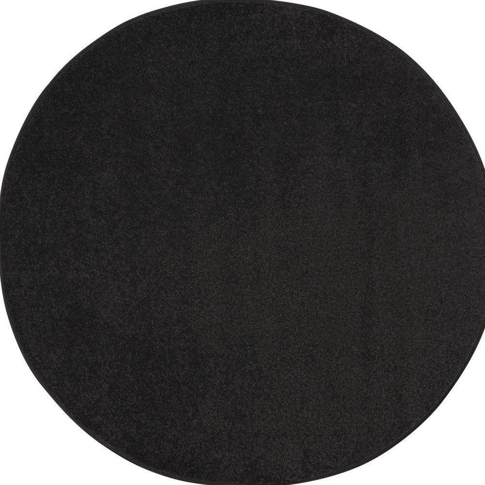 4′ Black Indoor Outdoor Round Rug