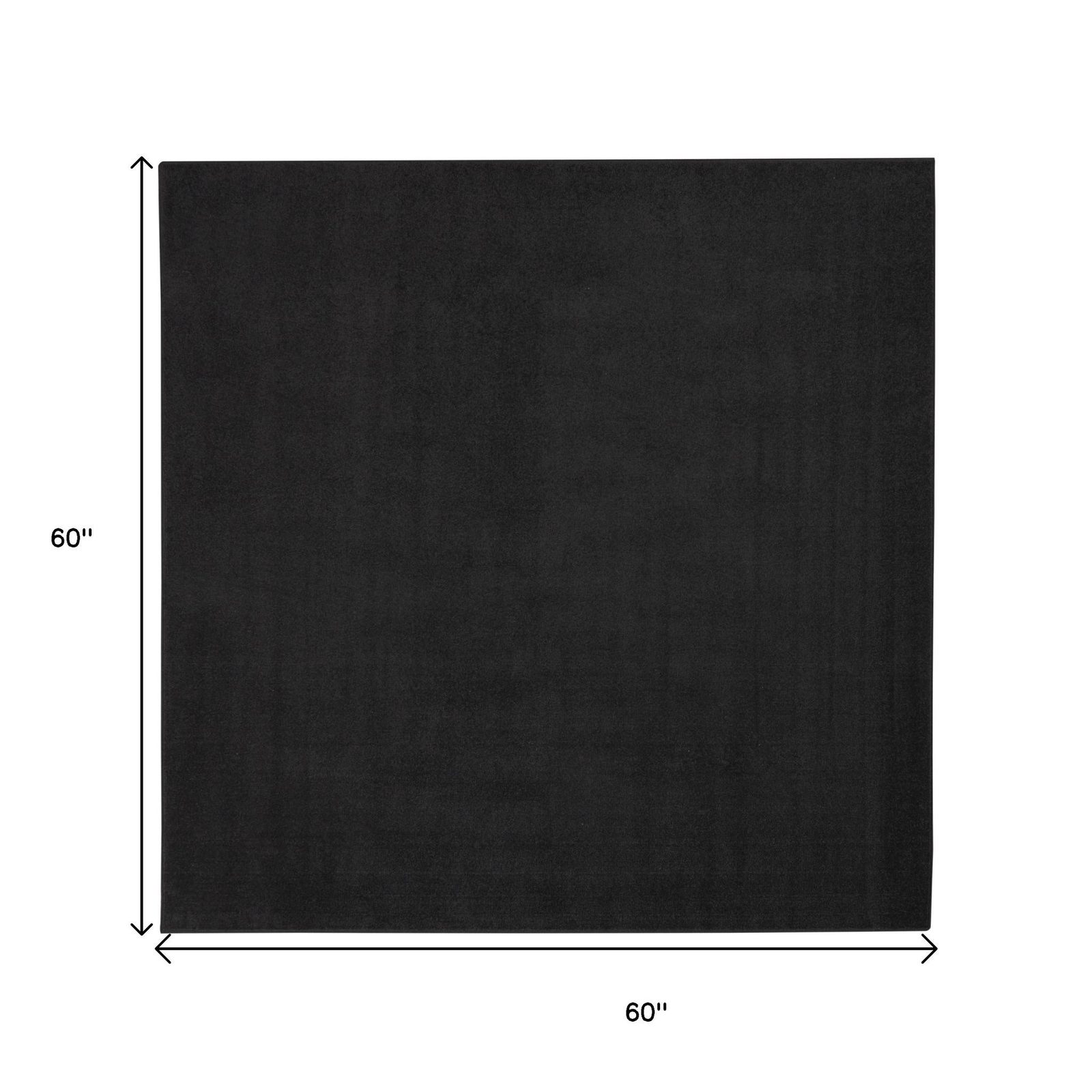 5′ X 5′ Black Square Indoor Outdoor Area Rug