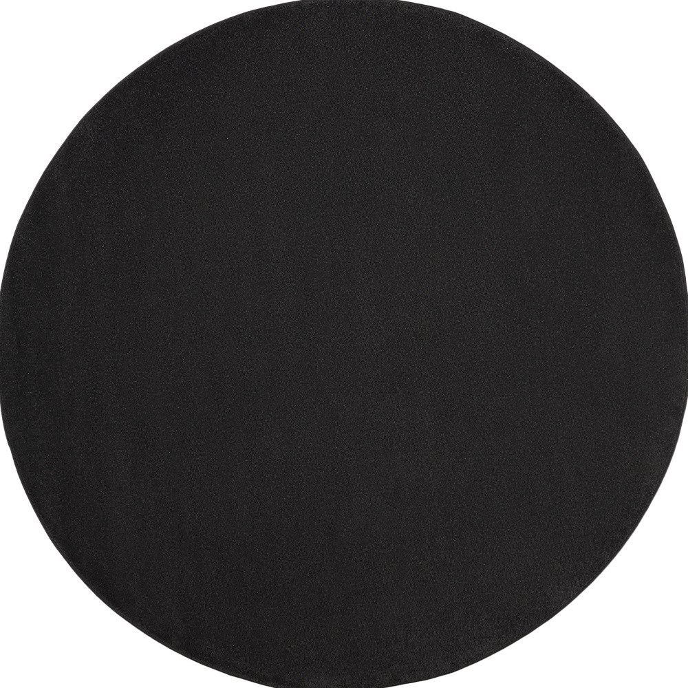 6′ X 6′ Black Indoor Outdoor Round Rug