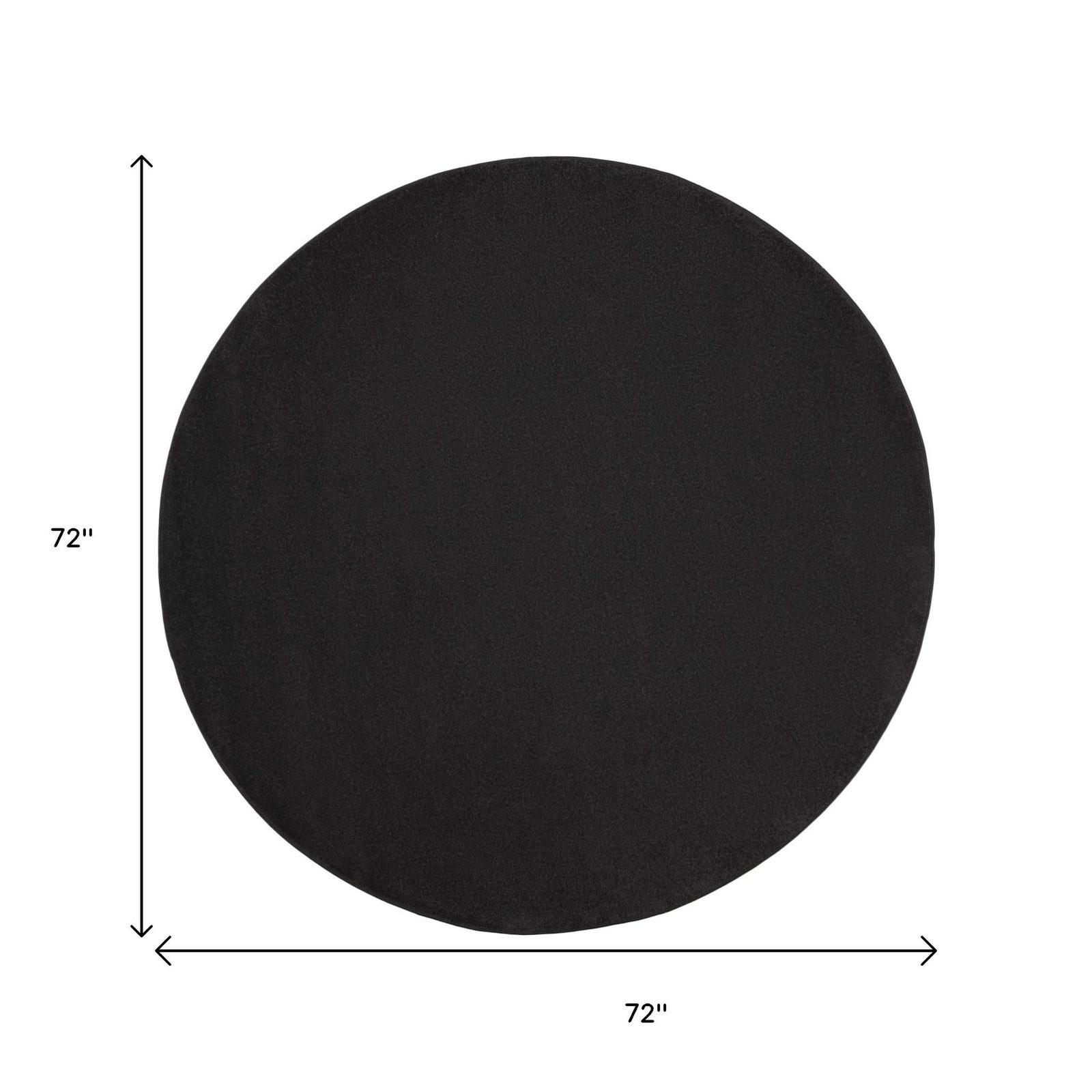 6′ X 6′ Black Indoor Outdoor Round Rug