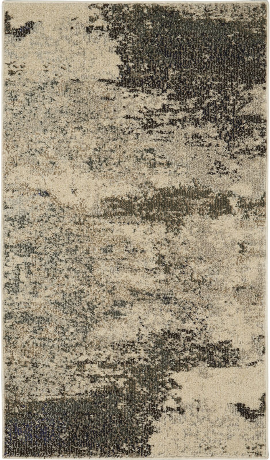2′ X 4′ Ivory And Grey Abstract Area Rug