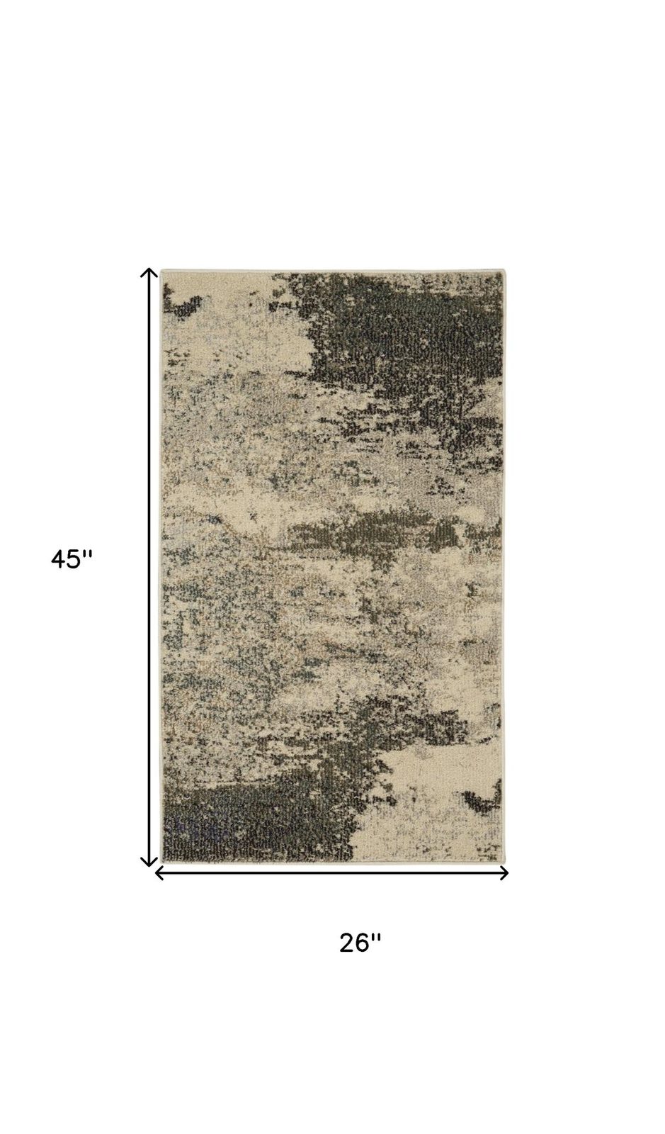 2′ X 4′ Ivory And Grey Abstract Area Rug