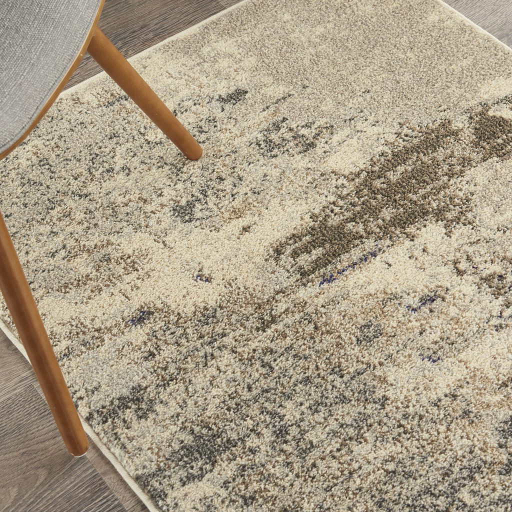 3′ X 5′ Ivory And Grey Abstract Area Rug
