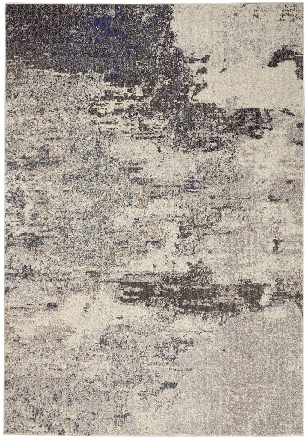 4′ X 6′ Ivory and Grey Abstract Area Rug