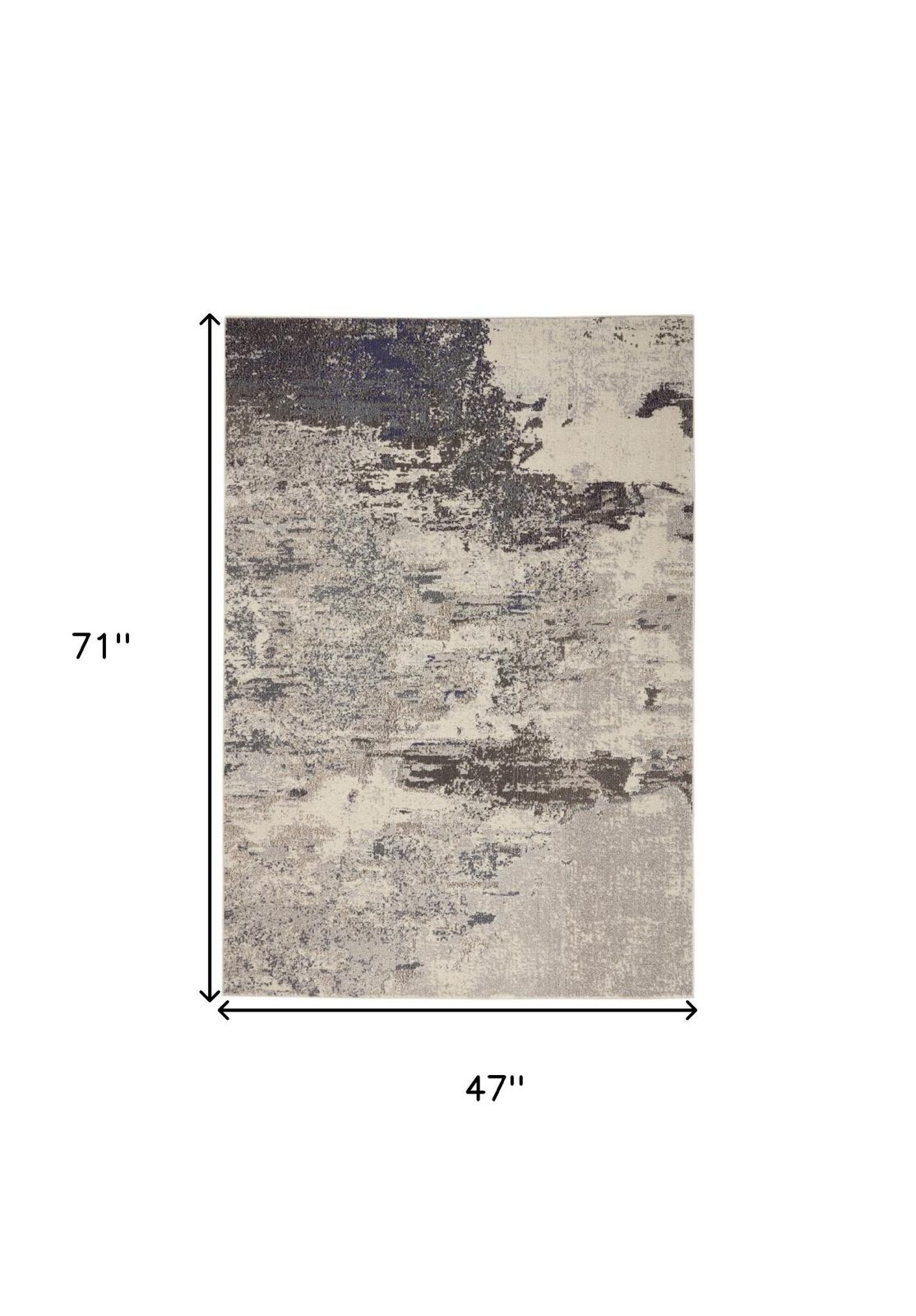 4′ X 6′ Ivory and Grey Abstract Area Rug