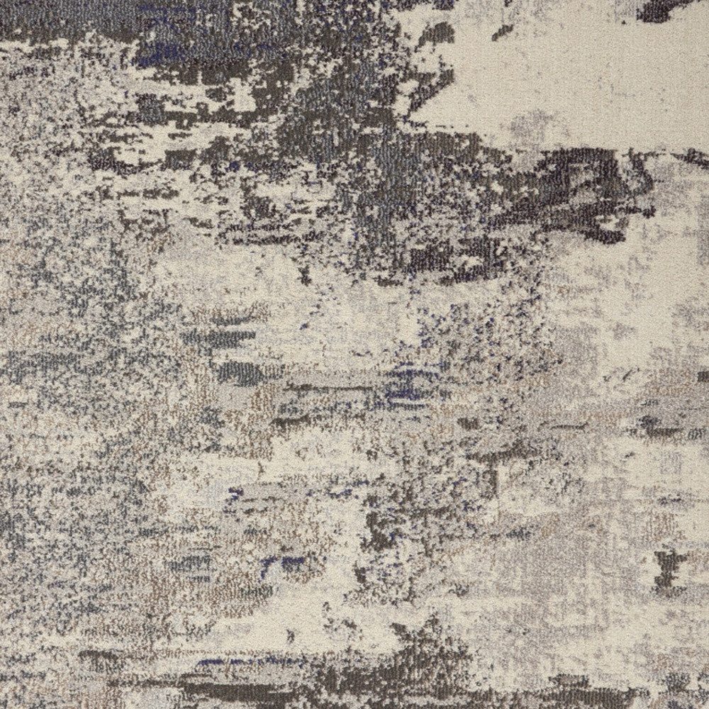 4′ X 6′ Ivory and Grey Abstract Area Rug