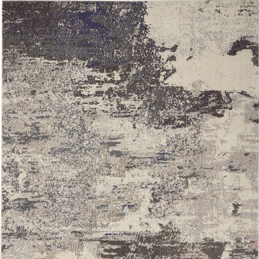 4′ X 6′ Ivory and Grey Abstract Area Rug