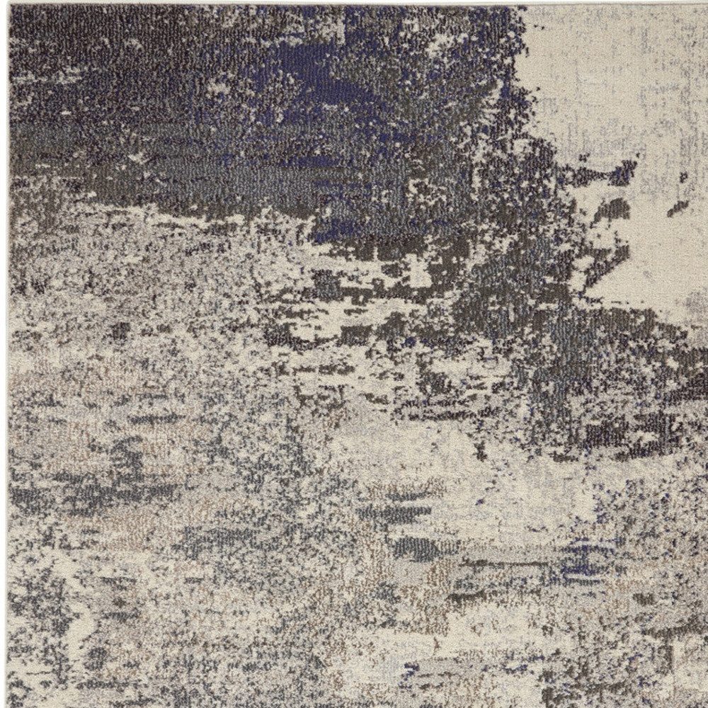 5′ X 7′ Ivory And Grey Abstract Area Rug
