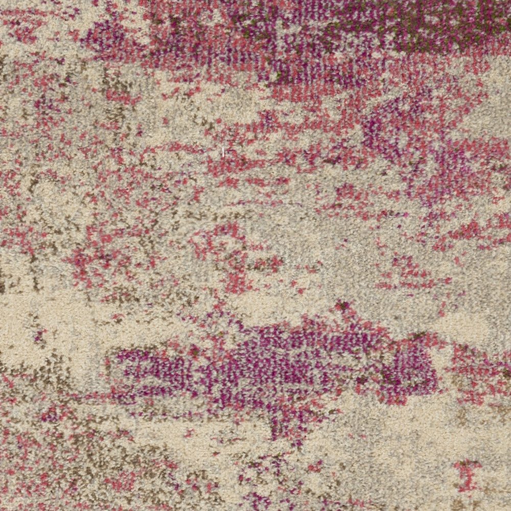 2′ X 4′ Ivory And Pink Abstract Area Rug