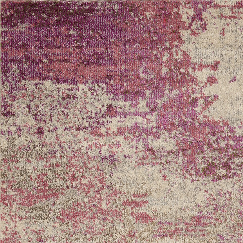 3′ X 5′ Ivory And Pink Abstract Area Rug